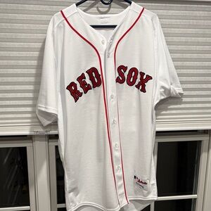 Majestic White and Red Baseball Jersey